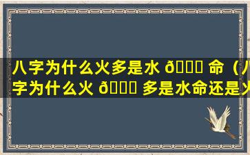 八字为什么火多是水 🐎 命（八字为什么火 🐕 多是水命还是火命）